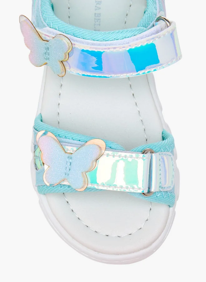 Flora Bella By Shoexpress Butterfly Accent Floaters with Hook and Loop Closure