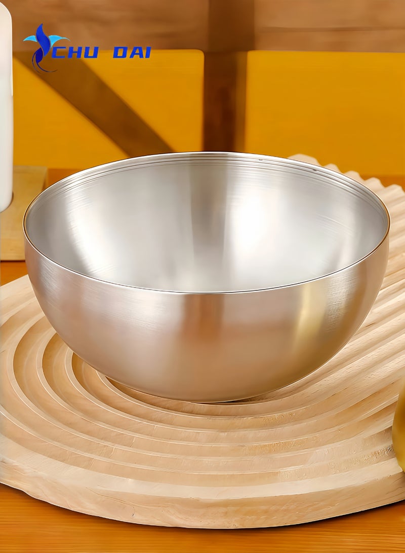 CHU DAI 3.3L Mixing Bowl Salad Bowl Stainless Steel -  for Cooking and Serving, Salads, Soup, Rice, Cereal, Breakfast, Dinner, Serving and Oatmeal at Home and Outdoors - Image 1