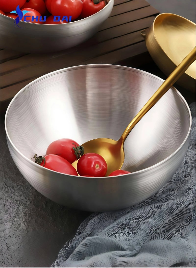 CHU DAI 3.3L Mixing Bowl Salad Bowl Stainless Steel -  for Cooking and Serving, Salads, Soup, Rice, Cereal, Breakfast, Dinner, Serving and Oatmeal at Home and Outdoors - Image 4
