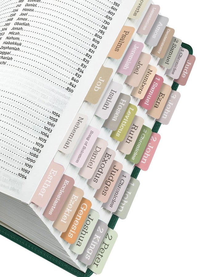 Reaeon Laminated Bible Tabs,75 Tabs,Laminated Bible Index Tabs for Women and Men, Boho Theme Bible Tabs for Easy Navigation, Large Print Easy to Read - Image 1