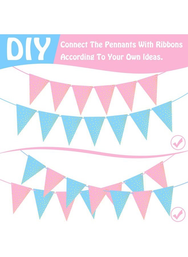 ASTARON 2 Pack Gender Reveal Bunting Blue & Pink Banner for Gender Reveal Party Supplies Baby Shower Decorations Boys Girls Birthday Party Decorations - Image 2