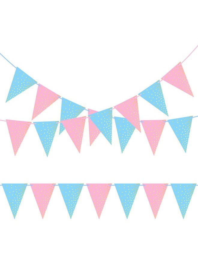 ASTARON 2 Pack Gender Reveal Bunting Blue & Pink Banner for Gender Reveal Party Supplies Baby Shower Decorations Boys Girls Birthday Party Decorations - Image 1
