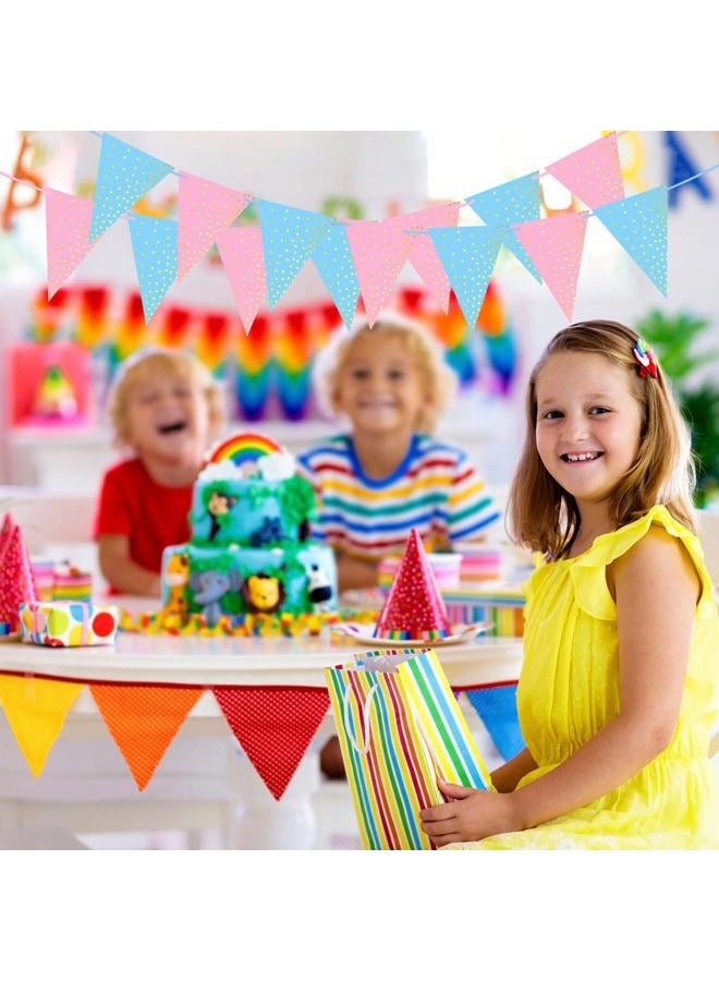 ASTARON 2 Pack Gender Reveal Bunting Blue & Pink Banner for Gender Reveal Party Supplies Baby Shower Decorations Boys Girls Birthday Party Decorations - Image 4