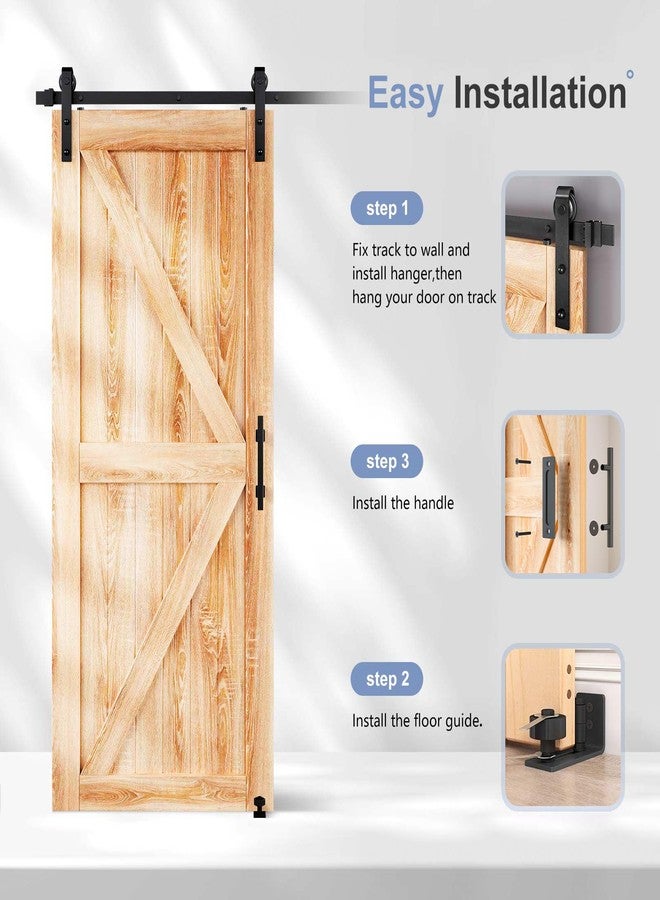 EaseLife 6.6ft Sliding Barn Door Hardware Kit - Basic J Pulley - Slides smoothly and Quietly, Easy to Install (2m Rail kit for 3ft Single Door - Image 3