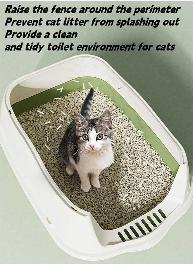 Berma Baby - Large Detachable Cat Litter Box,Fully Enclosed Cat Potty Tray with Lid Top Entry Toilet Anti-Splashing Cat Supplies with Plastic Scoop & Deodorizing Bag Easy Clean No Smell Kitty (Green) - Image 1