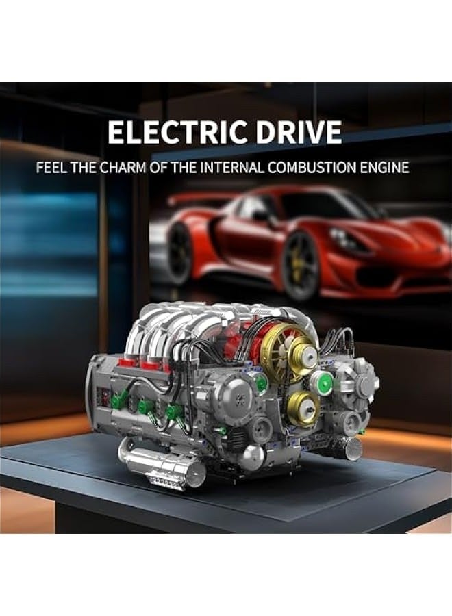 Flat Engine Model Kit That Runs, Boxer Engines Building Blocks with Battery and Motor for Adults, Engineering Construction STEM Toy for Children Boys Girl (2375 PCS)  - Image 2