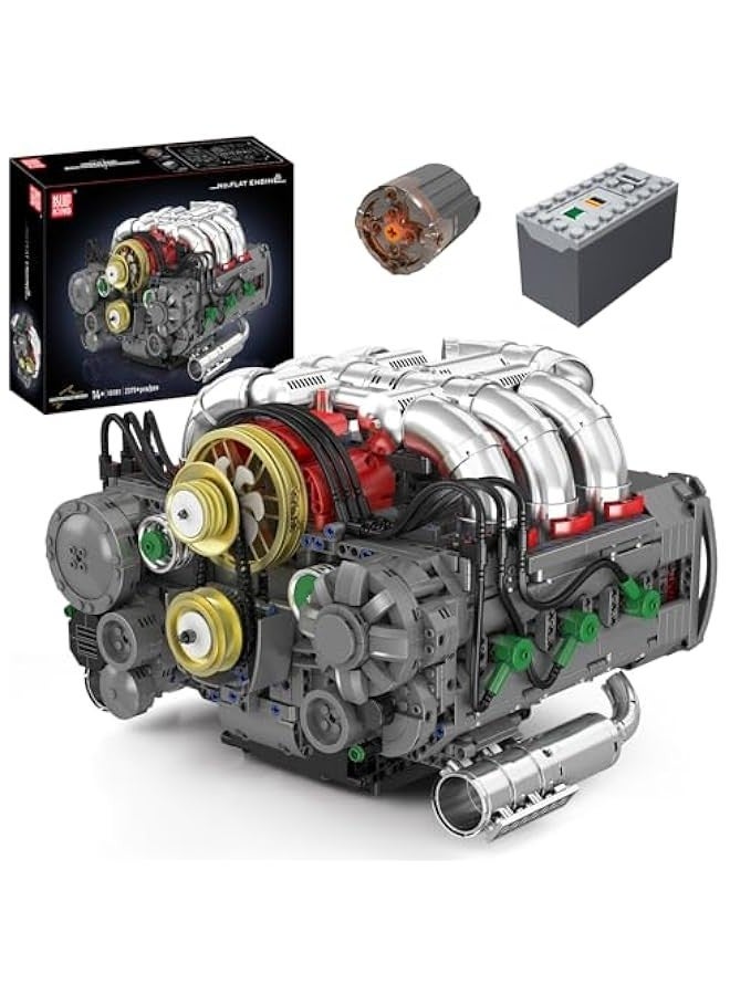 Flat Engine Model Kit That Runs, Boxer Engines Building Blocks with Battery and Motor for Adults, Engineering Construction STEM Toy for Children Boys Girl (2375 PCS)  - Image 1