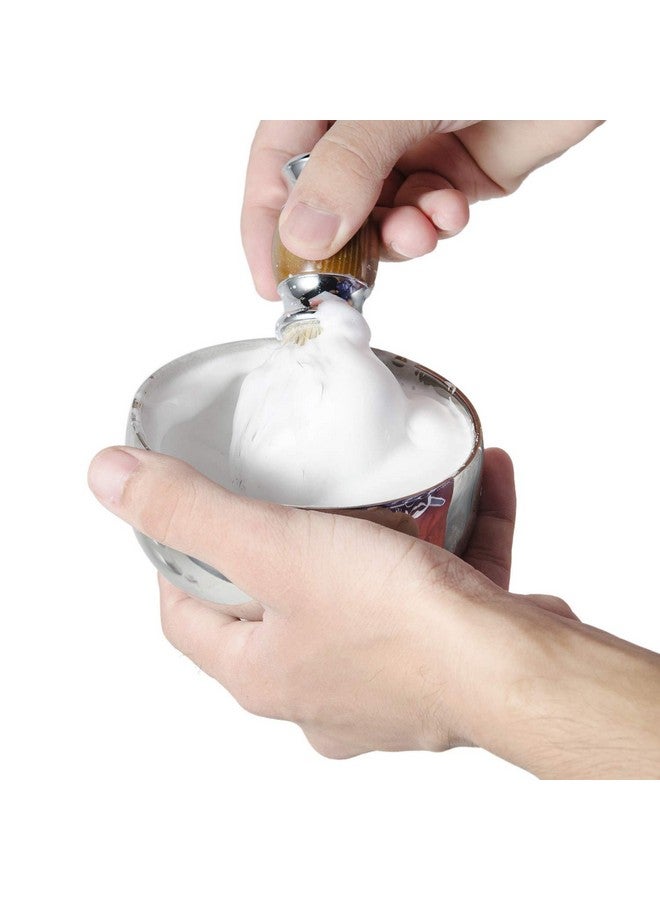 Grandslam Shaving Bowl And Brush Kit, Stainless Steel Shaving Bowl With Lid, Badger Hiar Shaving Brush, Wide Mouth, Shaving Kit For Men - Image 5