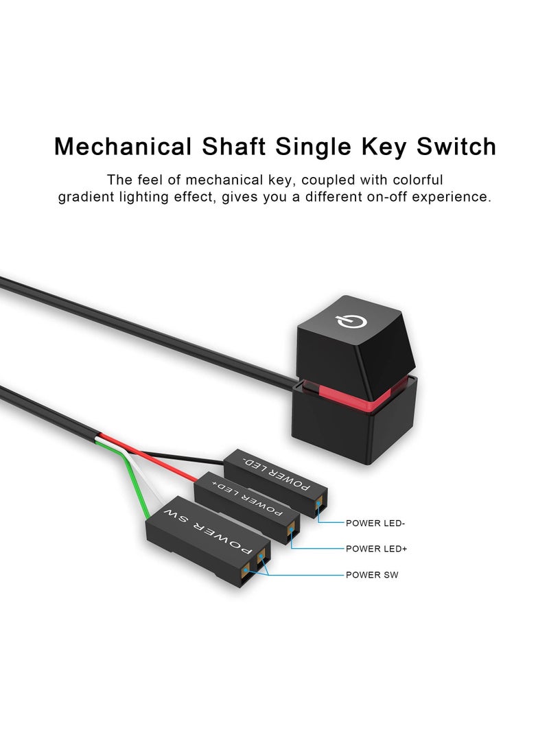GNAFOTU Desktop Computer Power Switch, External Remote Start PC Motherboard Power On Off Switch Button Extension Cable Power Reset Button Desktop PC Switch for Internet Cafes, Families, Company  - Image 2