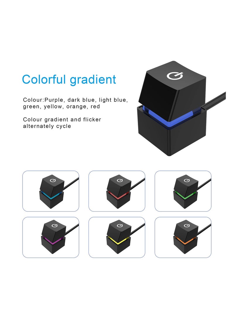 GNAFOTU Desktop Computer Power Switch, External Remote Start PC Motherboard Power On Off Switch Button Extension Cable Power Reset Button Desktop PC Switch for Internet Cafes, Families, Company  - Image 3