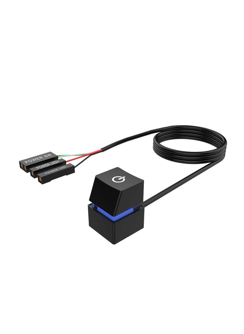 GNAFOTU Desktop Computer Power Switch, External Remote Start PC Motherboard Power On Off Switch Button Extension Cable Power Reset Button Desktop PC Switch for Internet Cafes, Families, Company  - Image 1