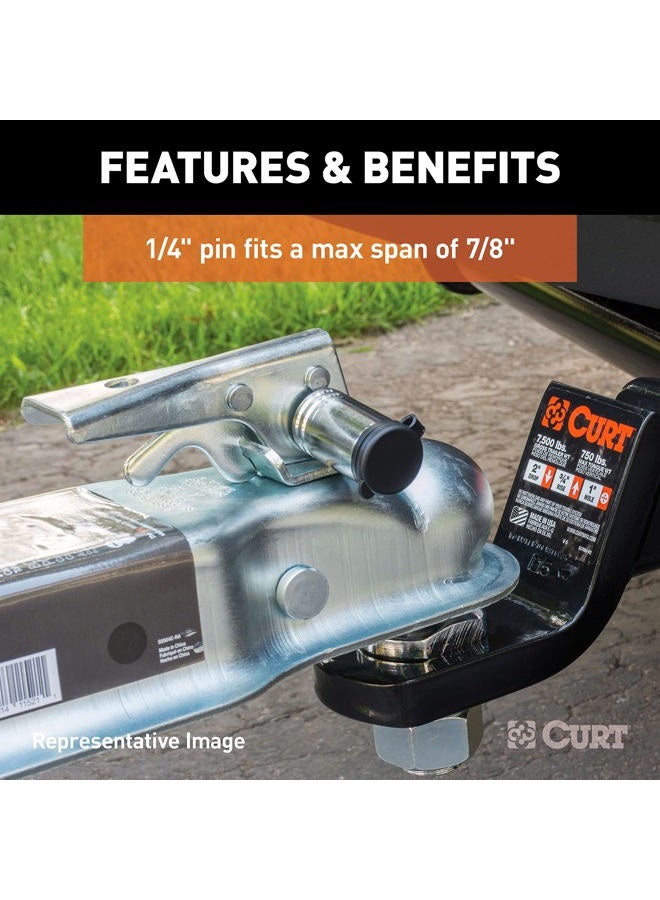 Curt 23523 Chrome Trailer Tongue Coupler Lock, 1/4-Inch Pin Diameter, Up to 3-3/8-Inch Span - Image 4