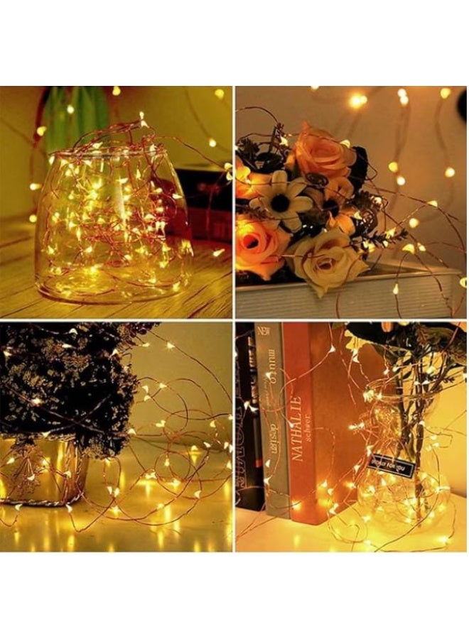 Decorative LED "icicle curtain" string lights (100 lights), warm white, 10-meter length, USB-powered. - Image 2