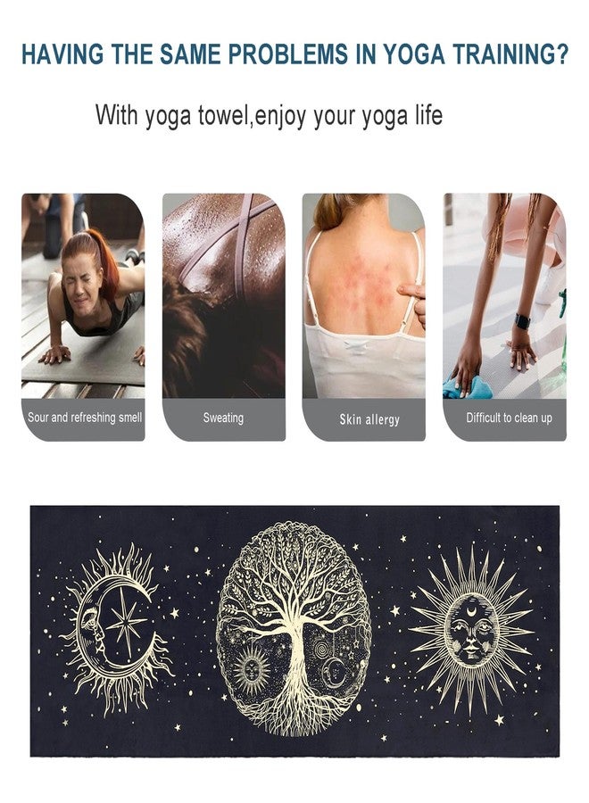 BagYG Tree of Life Yoga Mat Towel - Microfiber Non Slip Moisture Wicking Sweat Absorbent, Corner Pockets, Easy for Travel, Use in Hot Yoga, Bikram, Pilates and Fitness - Image 5