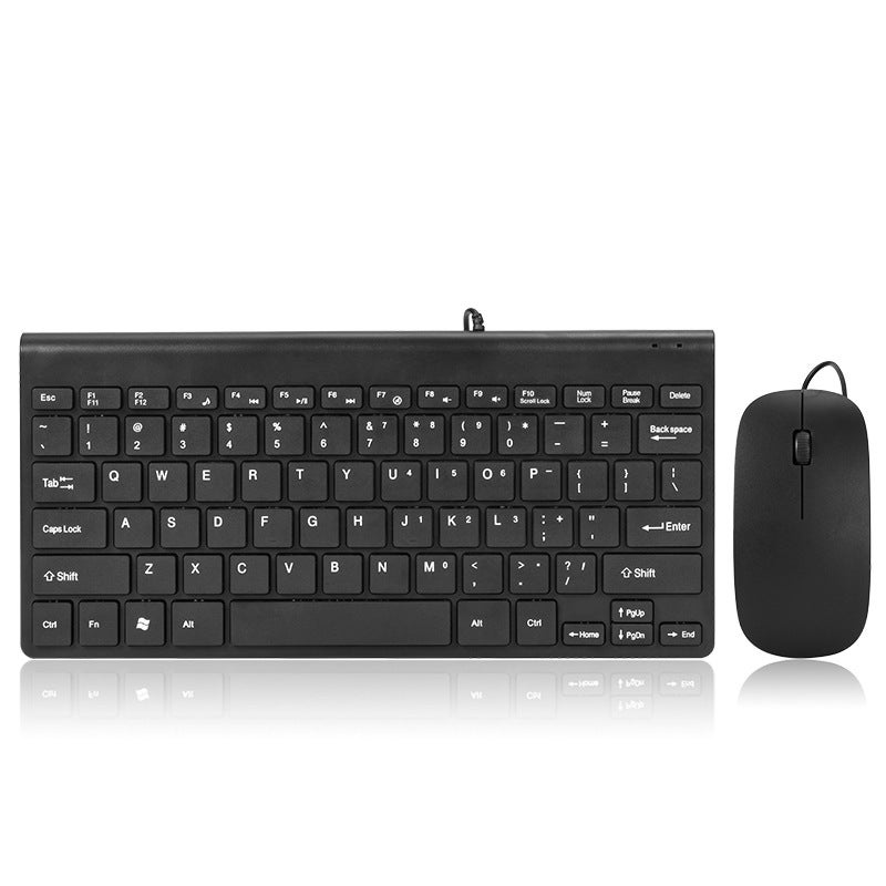 78-Key Mini Wired Keyboard Mouse Combo Black MK100-mouse and keyboard suit 