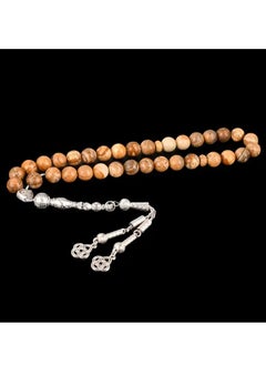 Hilalful HilalFul Prayer Beads - Picture Jasper | Natural Stone | Rosary Beads for Dhikr, Prayer For Adults | Islamic Gift Eid, Ramadan, Wedding, Anniversary, Birthday | 33 Beads  - Image 4