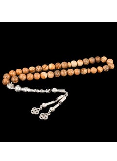 Hilalful HilalFul Prayer Beads - Picture Jasper | Natural Stone | Rosary Beads for Dhikr, Prayer For Adults | Islamic Gift Eid, Ramadan, Wedding, Anniversary, Birthday | 33 Beads  - Image 2