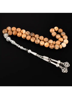 Hilalful HilalFul Prayer Beads - Picture Jasper | Natural Stone | Rosary Beads for Dhikr, Prayer For Adults | Islamic Gift Eid, Ramadan, Wedding, Anniversary, Birthday | 33 Beads  - Image 3