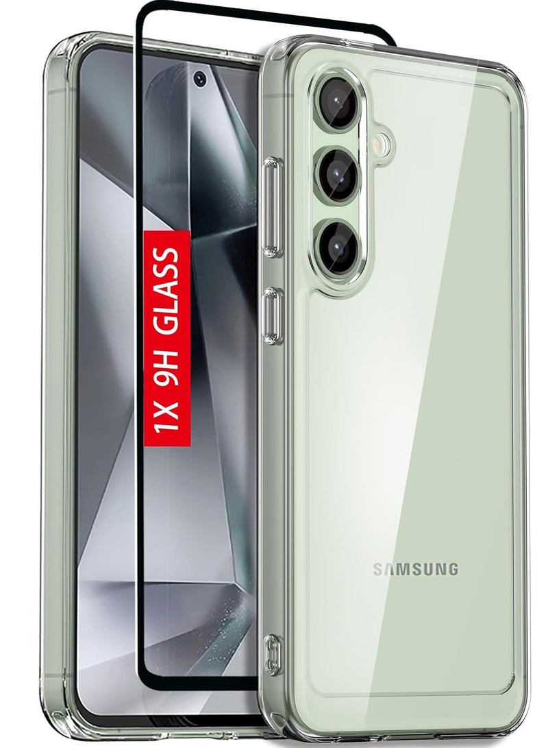 CATANES 2packs of case for Samsung Galaxy S25 Gorilla Clear Protective Case Rugged Shockproof and Durable with 1 Shockproof Privacy Screen Protector