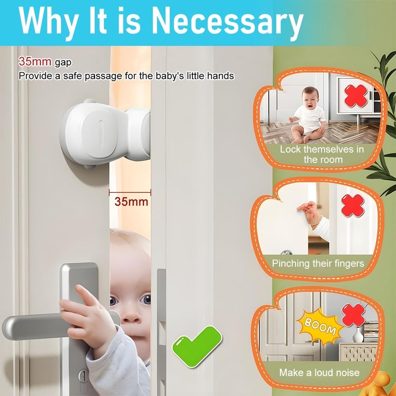 Prplet Door Stopper for Kids Safety – Child Finger Pinch Guard, Anti-Slam Rubber Door Safety Stopper for Baby Proofing Home (2 Pcs) - Image 3
