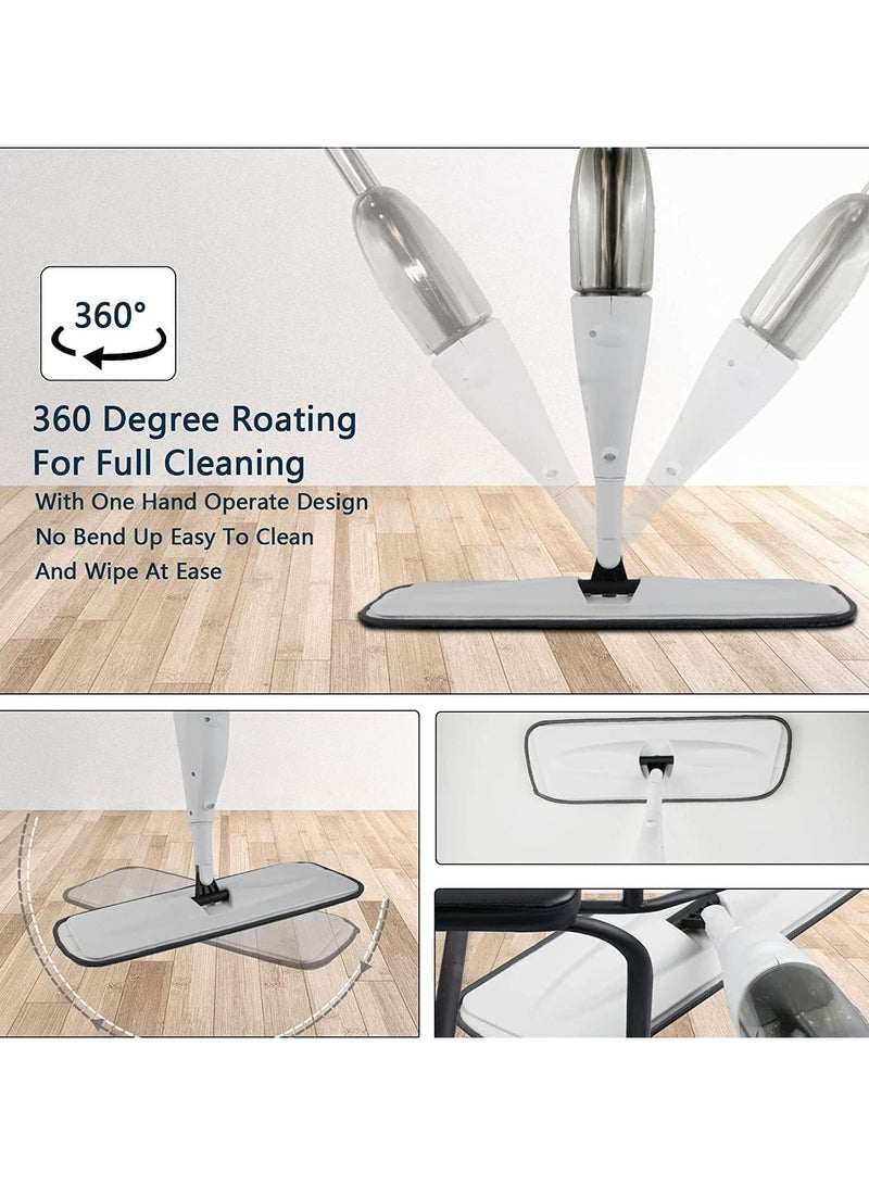 VIO Microfiber Spray Mop for Wet and Dry Floor Cleaning Home Dust Dirt Cleaner 360 Degree Spin Microfiber Mop with 2 Washable Mop Pads 360ML Tank Size Spray Mop with 2 Mop Pads - Image 2