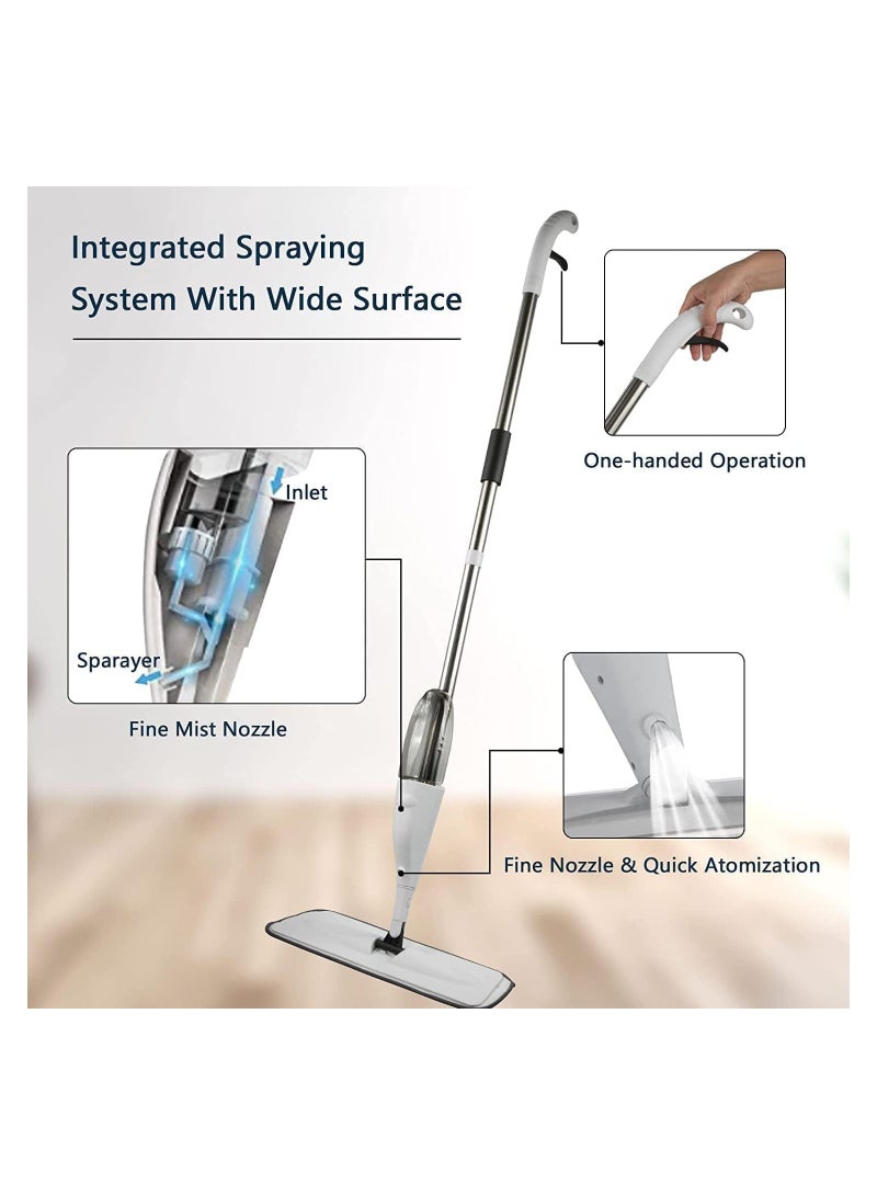 VIO Microfiber Spray Mop for Wet and Dry Floor Cleaning Home Dust Dirt Cleaner 360 Degree Spin Microfiber Mop with 2 Washable Mop Pads 360ML Tank Size Spray Mop with 2 Mop Pads - Image 4
