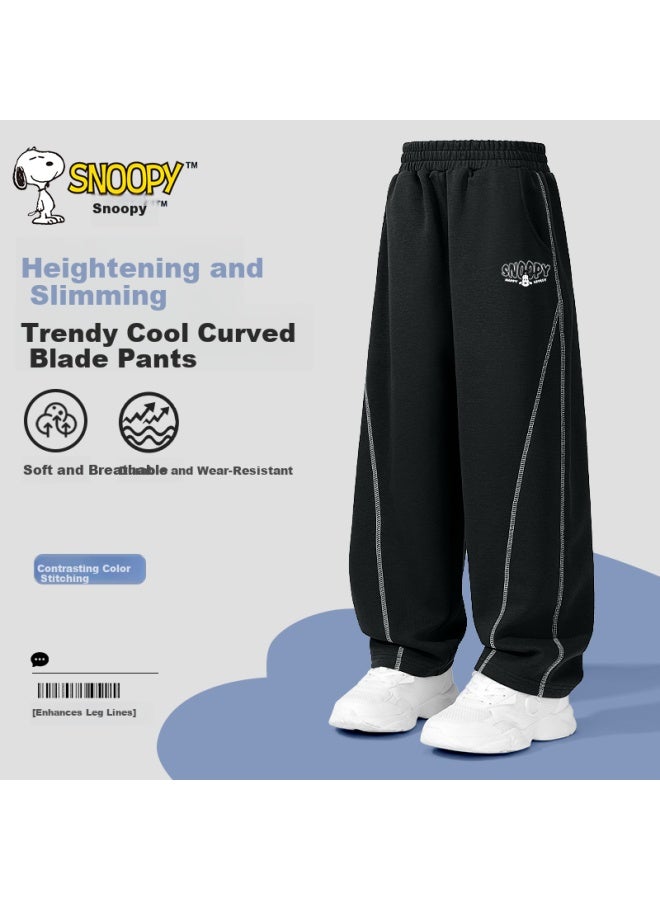 Snoopy Kids Children's Pants New Girls Casual Wide-leg Pants Big Kids Spring Autumn Curved Leg Pants Boys Sports Pants