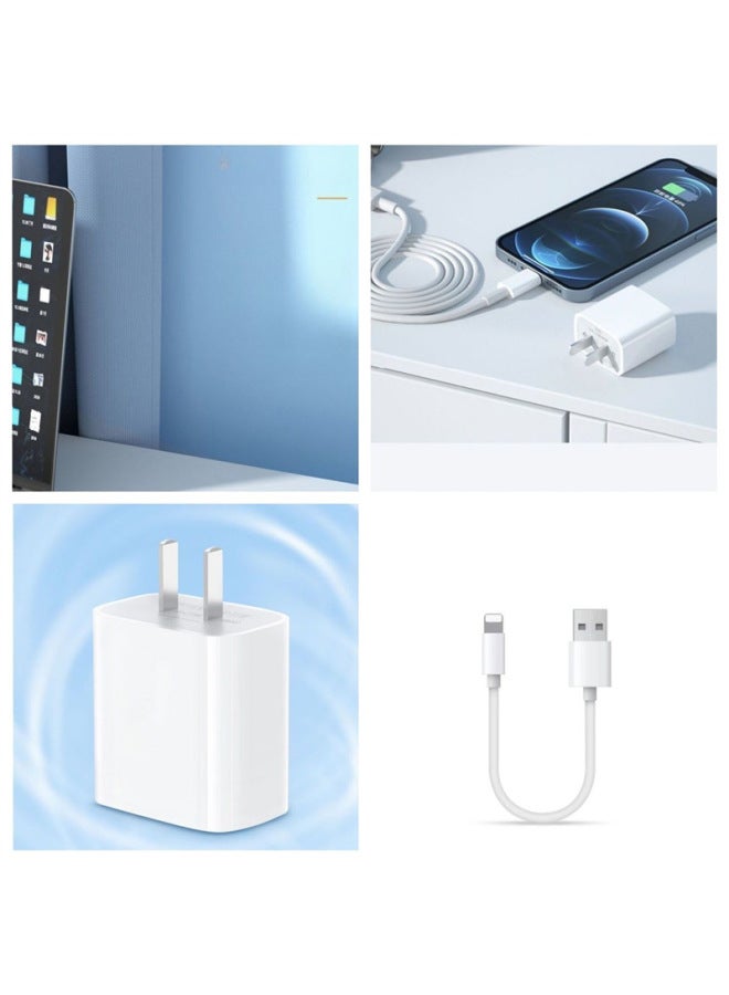 Official PD35W/30W/20W Fast Charger Charging Line Phone14131112x8P Data Line Universal-Color:Official Original Genuine Pd35w Fast Charging_usb Short Cable (1) One Pack - Image 1