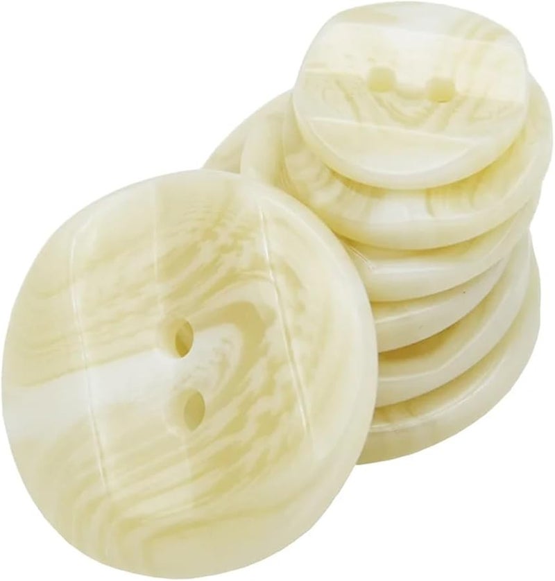 Ivory Resin Suit Buttons 60 Pieces 25mm Diameter 2 Holes Marble Grain Sewing Clothes Accessories - Image 3