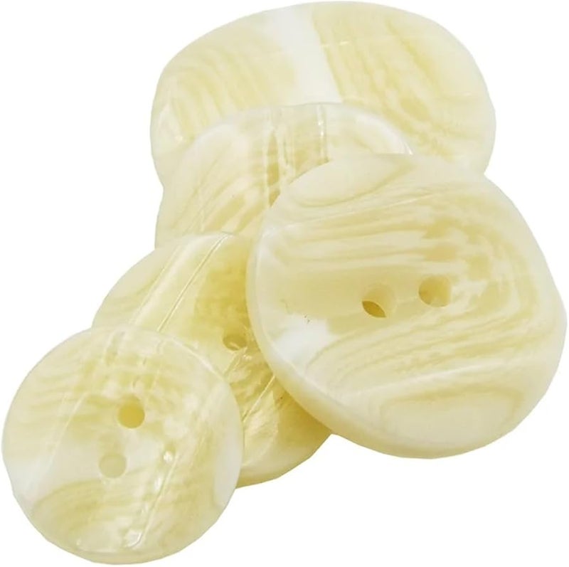 Ivory Resin Suit Buttons 60 Pieces 25mm Diameter 2 Holes Marble Grain Sewing Clothes Accessories - Image 5