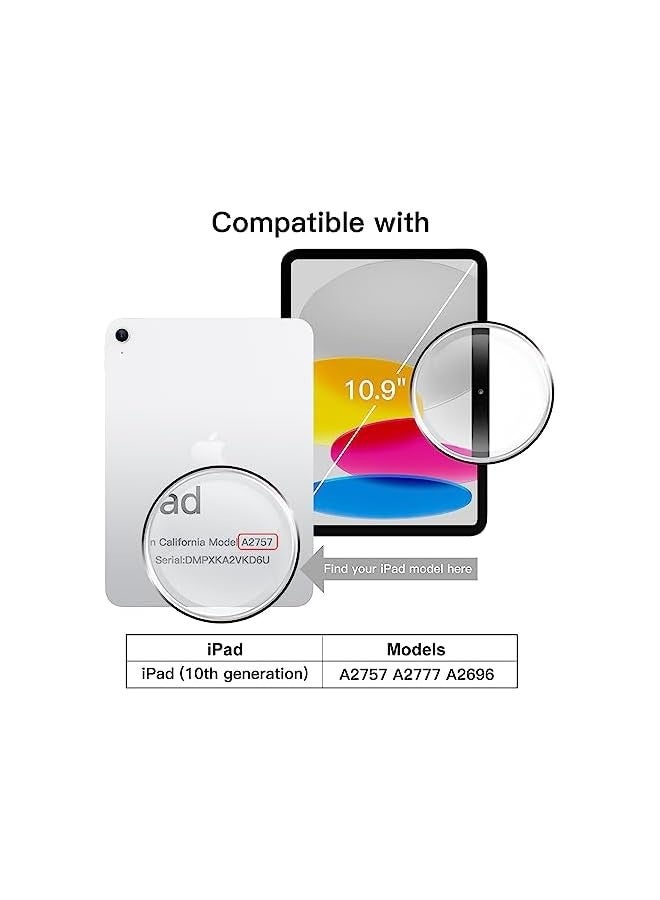 Jetech Matte Case for iPad 10 (10.9-Inch, 2022 Model, 10th Generation) with Pencil Holder, Frosted Translucent Back Slim Stand Protective Tablet Cover (White) - Image 2