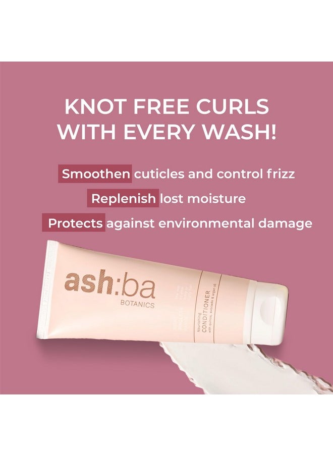 Ashba Botanics Nourishing Conditioner For Dry&Frizzy Hair|Deep Conditioning,& Hydration For Wavy,& Curly Hair|With Shea Butter,Argan,& Green Tea|Natural-Silicone,& Paraben Free-200Ml,1 Count  - Image 2