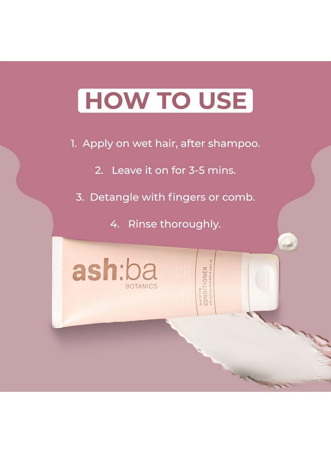 Ashba Botanics Nourishing Conditioner For Dry&Frizzy Hair|Deep Conditioning,& Hydration For Wavy,& Curly Hair|With Shea Butter,Argan,& Green Tea|Natural-Silicone,& Paraben Free-200Ml,1 Count  - Image 5