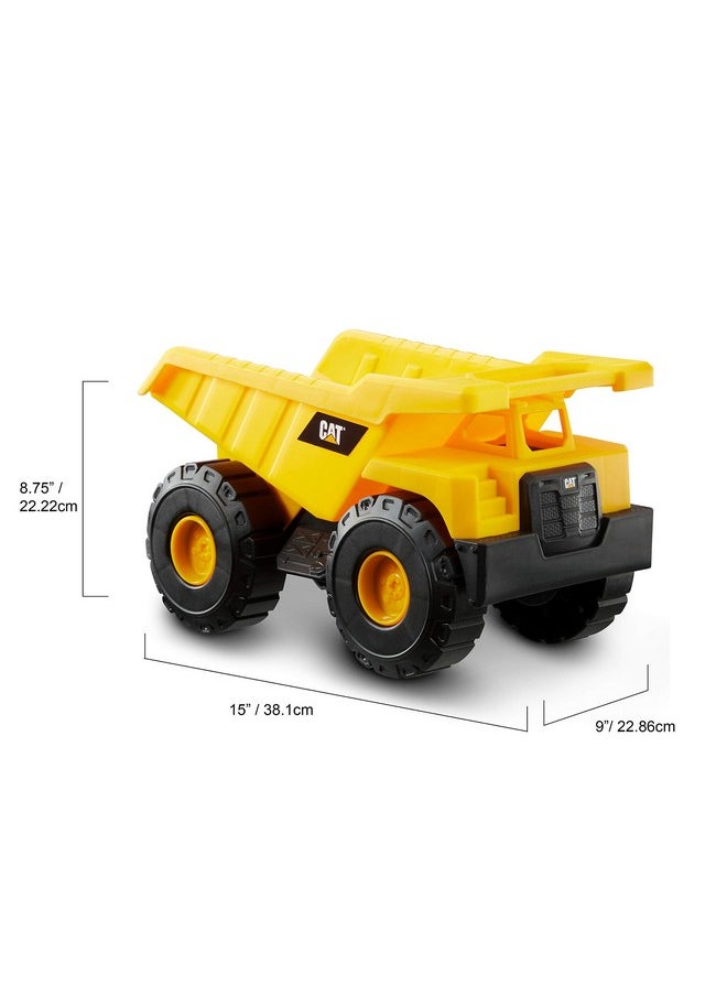 CAT CAT Construction Toys, 15" Dump Truck Toy, Ages 2+, Sturdy Plastic, No Batteries Required, CAT Construction Tough Rigs Series  - Image 2