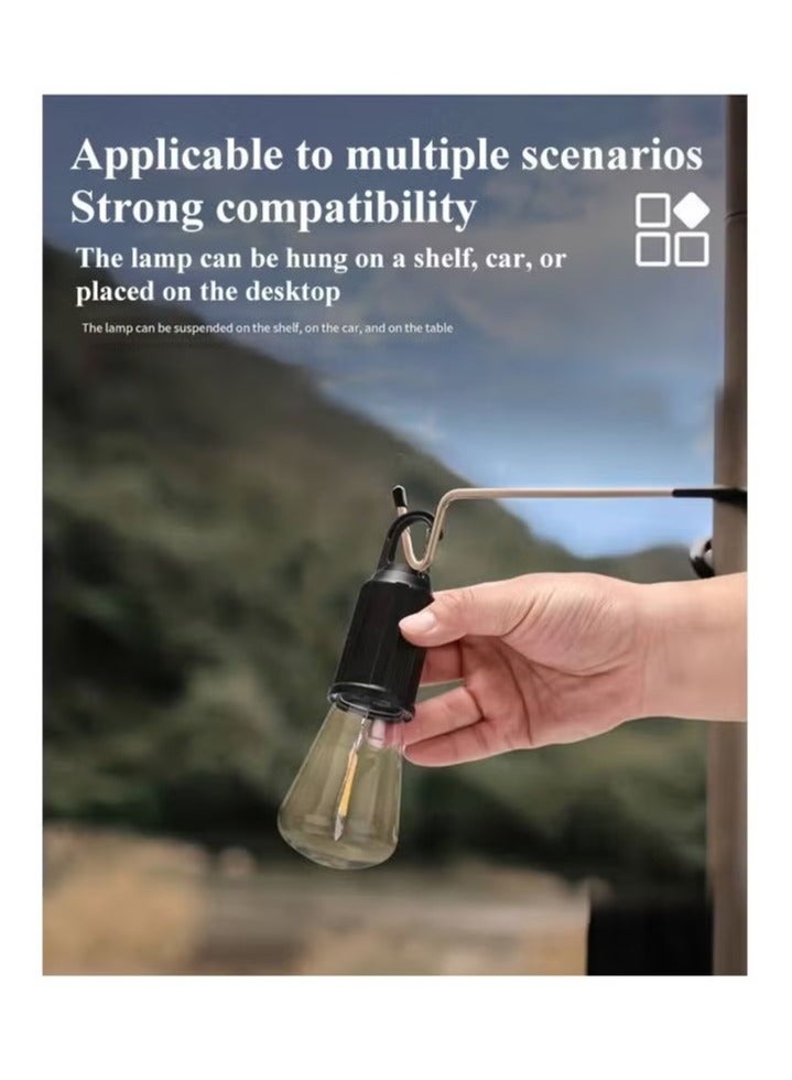 مصابيح تخييم قابلة لإعادة الشحن تعمل بالطاقة الشمسية، مصابيح خيمة LED مقاومة للماء مع كابل USB، 3 أوضاع فانوس تخييم معلق، مصباح معلق للمشي لمسافات طويلة، الطوارئ، التخييم، المنزل، إصلاح السيارة (قطعة واحدة) - Image 5