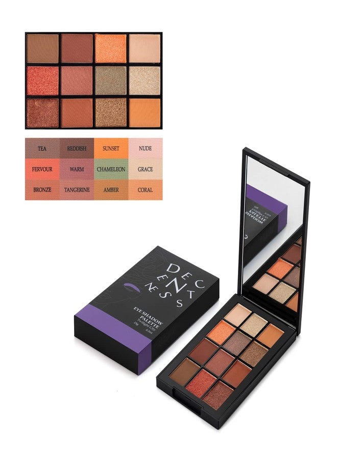 DECENTNESS 12 Colors Eyeshadow Palette Makeup Shades Nude Matte Shimmer Glitter Pigment, Pro Long Lasting&Waterproof Highlighting Makeup Palette,Ideal Gift(Twilight City) - Image 1