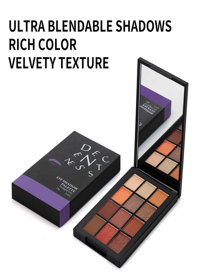 DECENTNESS 12 Colors Eyeshadow Palette Makeup Shades Nude Matte Shimmer Glitter Pigment, Pro Long Lasting&Waterproof Highlighting Makeup Palette,Ideal Gift(Twilight City) - Image 3
