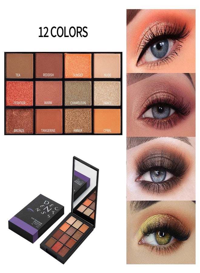 DECENTNESS 12 Colors Eyeshadow Palette Makeup Shades Nude Matte Shimmer Glitter Pigment, Pro Long Lasting&Waterproof Highlighting Makeup Palette,Ideal Gift(Twilight City) - Image 2