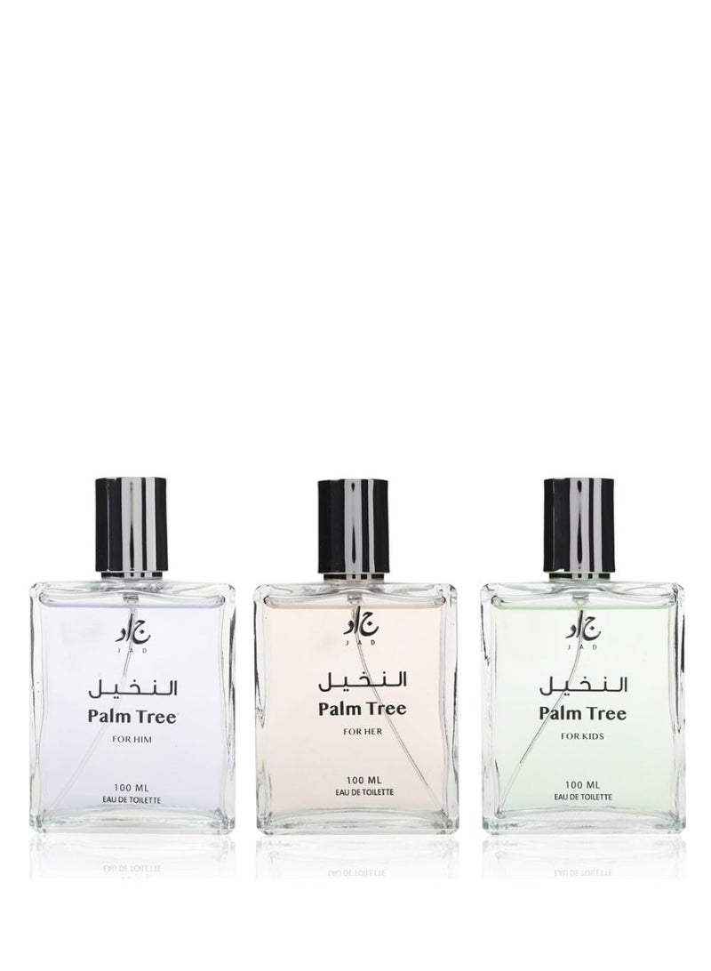 جاد مجموعة جاد العائليه (بالم للرجال، بالم للنساء، وبالم للأطفال) ماء تواليت ١٠٠ مل × ٣ قطع - Image 1