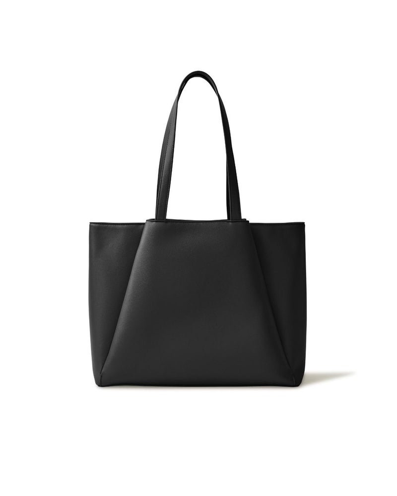 Apryl Laptop Tote Bag for Women 15.6 Inch - Large Work Bags with Zip Compartments - PU Leather Office Purse Computer Briefcase - Black - Image 1