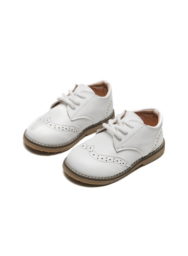 Boys' Leather Shoes British Style Spring Soft-soled Kidsren's Baby Shoes Korean Style Lace-up Little Girls' Flats Toddler Shoes