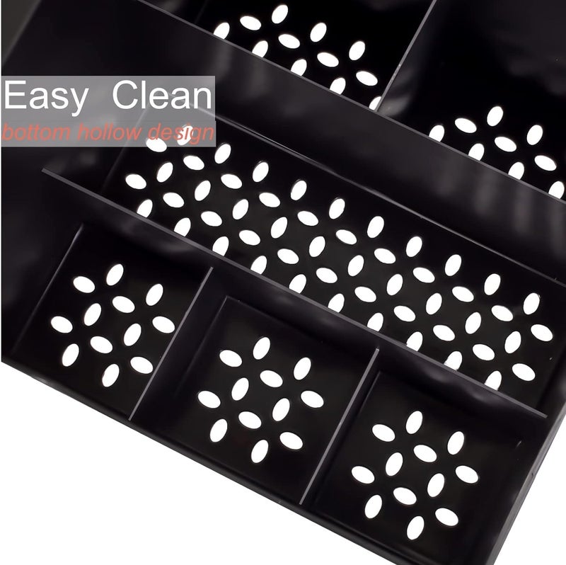 RECLUSE Large Makeup Organizer with Drawers, Black Skincare Organizers on Countertop,Multi-Function Case Holder for Bedroom and Office, Lotions, Perfume,Lipsticks, Nail Polish and Jewellery - Image 5