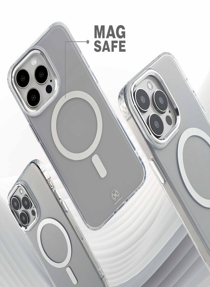 Maxwell Electronics Maxwell Crystalline Compatible with MagSafe Case for iPhone 15 Pro - Clear Drop-Proof Protective Cover with Metallic Camera Lens Protection, Wireless Charging Compatible (Clear) - Image 4