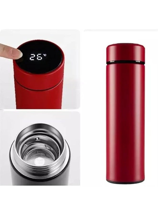 Bottles Smart Thermos Bottle Vacuum Flasks Led Digital Temperature Display Stainless Steel Insulation Mugs Intelligent Thermo Cups Red-Led Style 500ML - Image 1