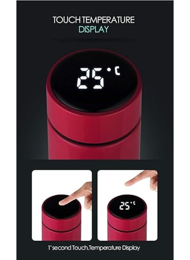 Bottles Smart Thermos Bottle Vacuum Flasks Led Digital Temperature Display Stainless Steel Insulation Mugs Intelligent Thermo Cups Red-Led Style 500ML - Image 2