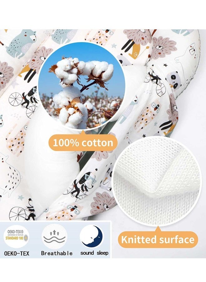 oldlaiben Baby Cots for Newborn, Soft Newborn Bionic Sleeping Bed for Bedroom, Portable Baby Bed with Baby Pillow for Safe Sleeping Baby Pillow for Newborn Baby Gifts for 0-12 Months（Grey）  - Image 3