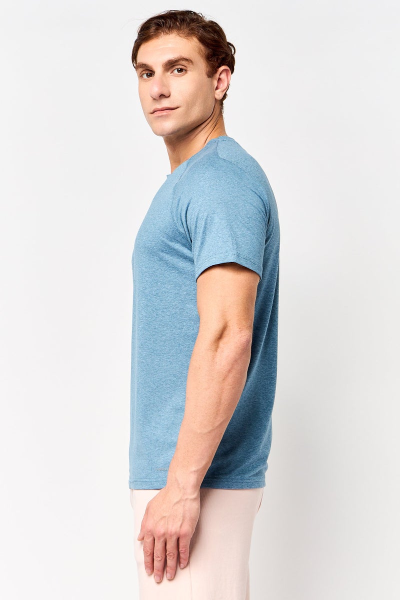 MOTION Men Sportswear Fit Short Sleeve Training T-Shirt, Slate Blue - Image 3