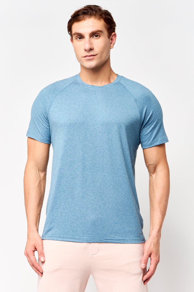 MOTION Men Sportswear Fit Short Sleeve Training T-Shirt, Slate Blue - Image 1
