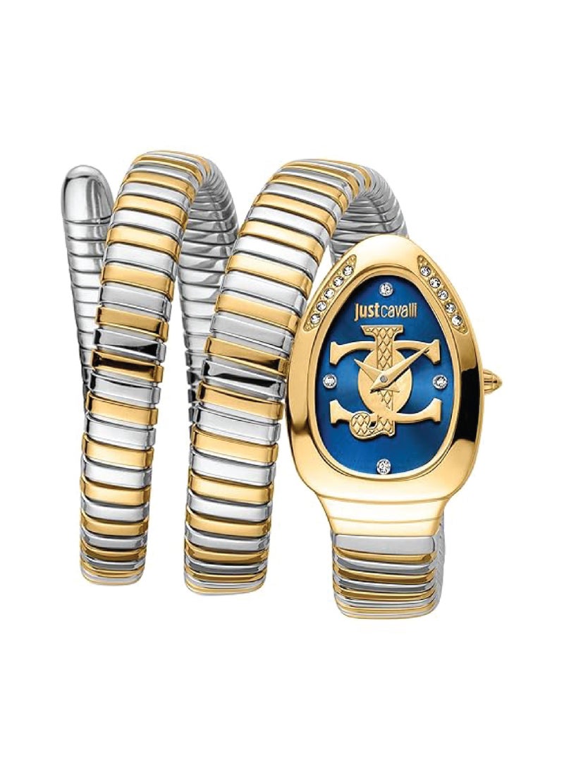 Just Cavalli ساعة كواتز نسائية من جاست كافالي - سوار من الفولاذ المقاوم للصدأ، عرض تناظري، JC1L228M0075 - Image 3