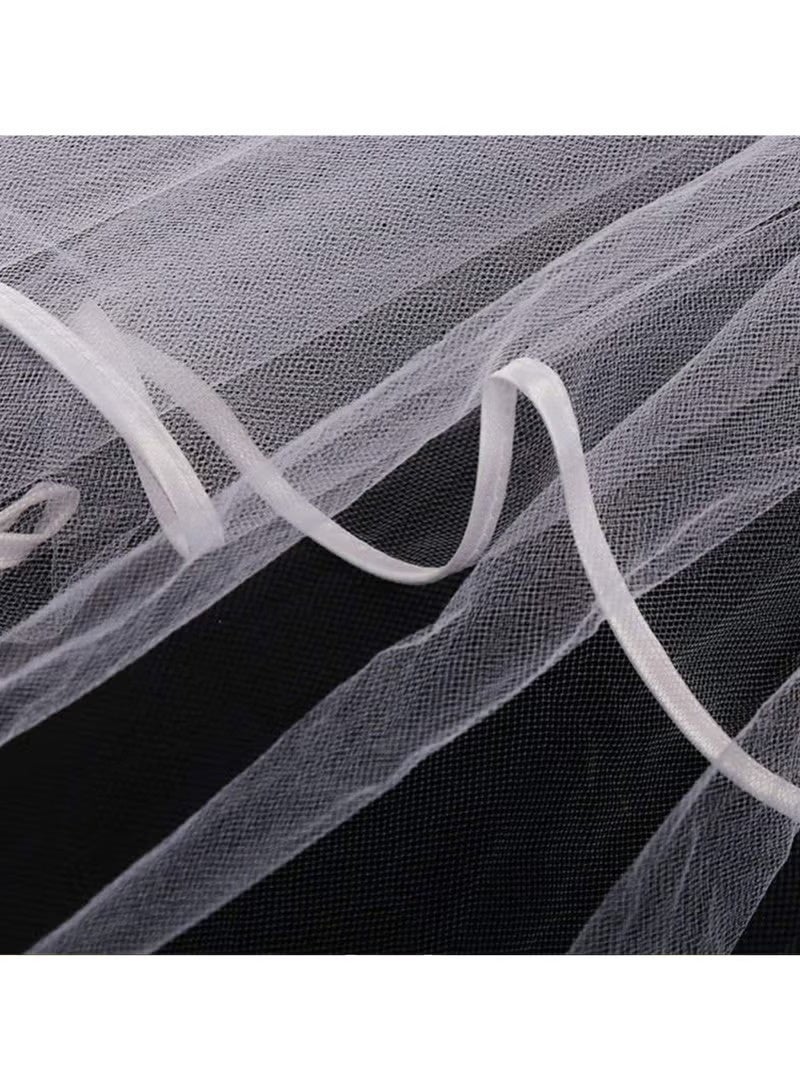 يوڠام طقم حفلة نسائي للعروس المستقبلية يتكون من وشاح مطبوع وطرحة بطول الكتف - Image 4